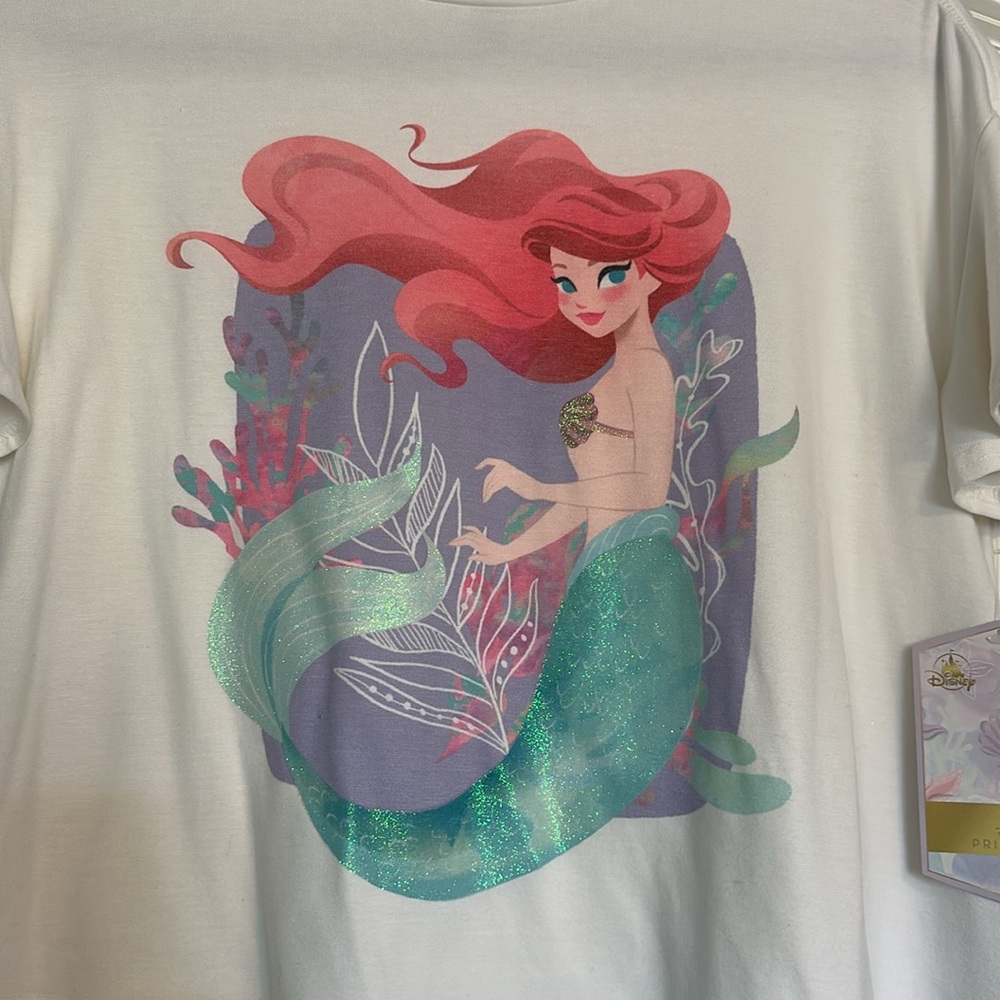 Disney Women’s Little Mermaid Cropped Tee - XS - Picture 4 of 7